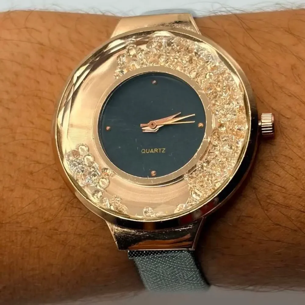 Rose Gold Crystal Watch